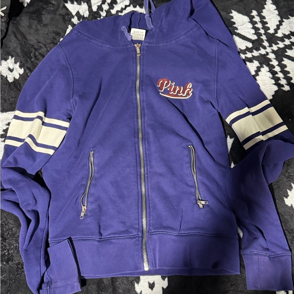 Victoria's Secret Purple Hoodie with Cream Accents